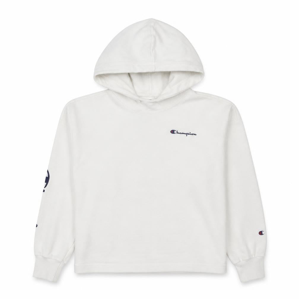 Champion Women's White Large Pullover Hoodie Cotton Blend