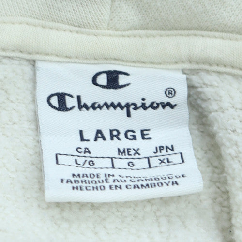 Champion Women's White Large Pullover Hoodie Cotton Blend