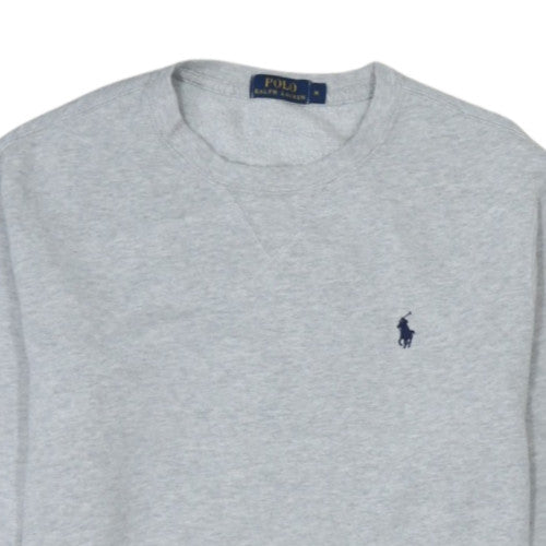 Polo Ralph Lauren Womens Grey Cotton Blend Crew Neck Sweatshirt M