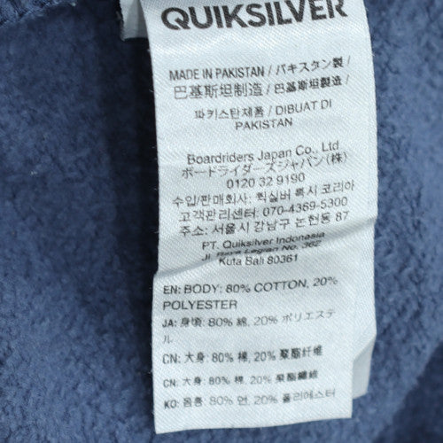 Quiksilver Mens Blue Full Zip Hoodie Size S Logo Fleece Sweatshirt