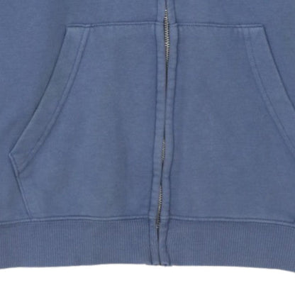 Quiksilver Mens Blue Full Zip Hoodie Size S Logo Fleece Sweatshirt