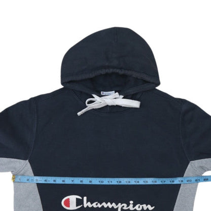 Champion Women's Navy Red Colourblock Pullover Hoodie Large 100% Cotton
