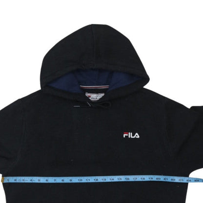 Fila White Line Men's Black Hoodie Size L Cotton Blend Pullover