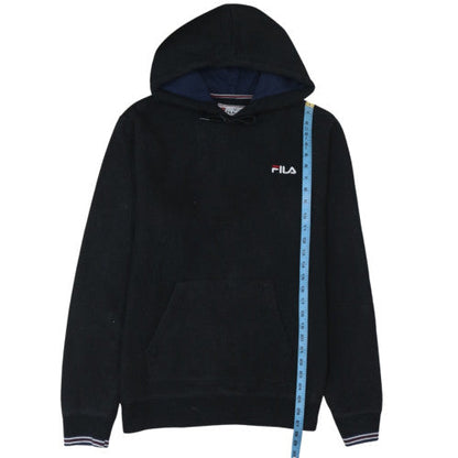 Fila White Line Men's Black Hoodie Size L Cotton Blend Pullover
