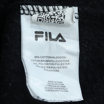 Fila White Line Men's Black Hoodie Size L Cotton Blend Pullover