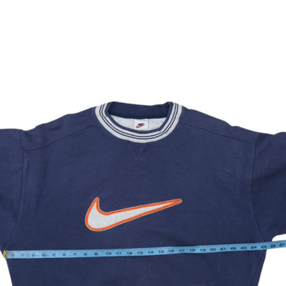 Nike Mens Blue L Pullover Crew Neck Embroidered Sweatshirt