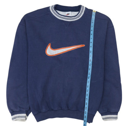 Nike Mens Blue L Pullover Crew Neck Embroidered Sweatshirt