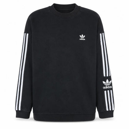 adidas Womens Black Medium Crew Neck Pullover Sweatshirt with Logo
