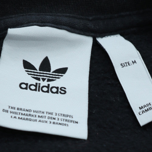 adidas Womens Black Medium Crew Neck Pullover Sweatshirt with Logo
