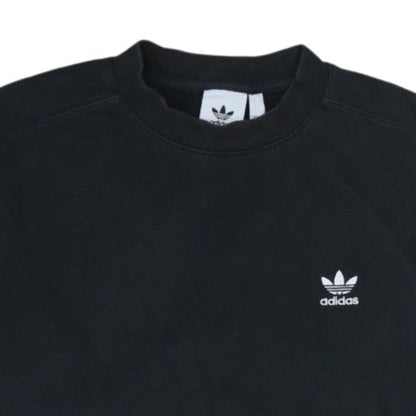 adidas Womens Black Medium Crew Neck Pullover Sweatshirt with Logo