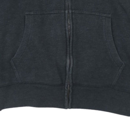 GAP Mens Black Full Zip Hoodie L Fleece Lined Classic Logo Sweatshirt