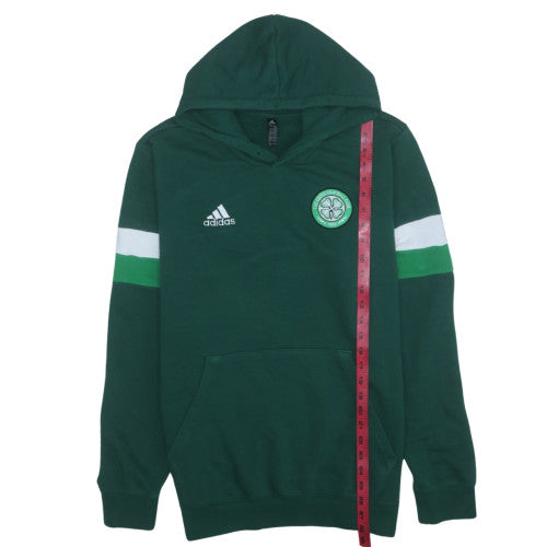 Adidas Mens Green Celtic FC Pullover Hoodie L Cotton Blend