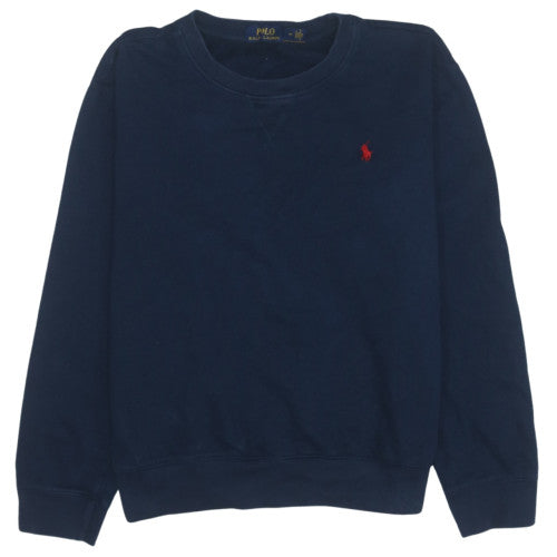 Ralph Lauren Women Navy Blue Cotton Crew Neck Sweatshirt M