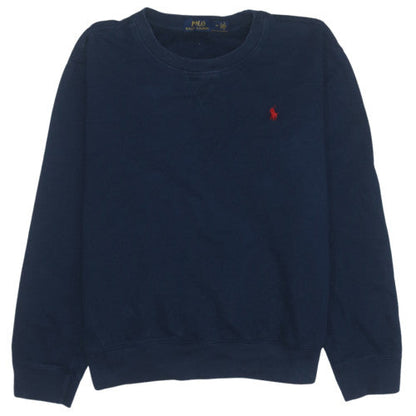 Ralph Lauren Women Navy Blue Cotton Crew Neck Sweatshirt M