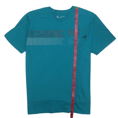 Under Armour Men's Teal Graphic Crew Neck T-Shirt XL Loose Fit