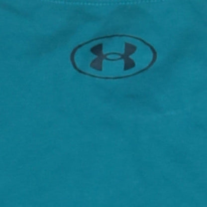 Under Armour Men's Teal Graphic Crew Neck T-Shirt XL Loose Fit