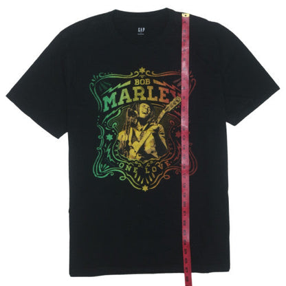 GAP Men's Black Bob Marley One Love Music Graphic T-Shirt XL