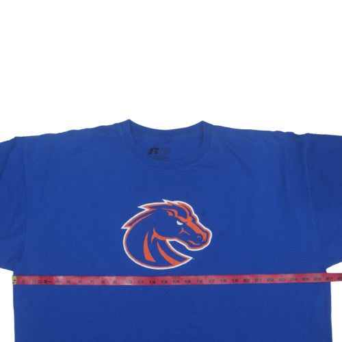 Russell Men's Blue 3XL Graphic Crew Neck T-Shirt Cotton Sports Tee