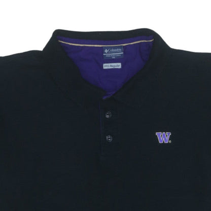 Columbia Mens Black PFG Regular Polo Shirt XXL Cotton Blend