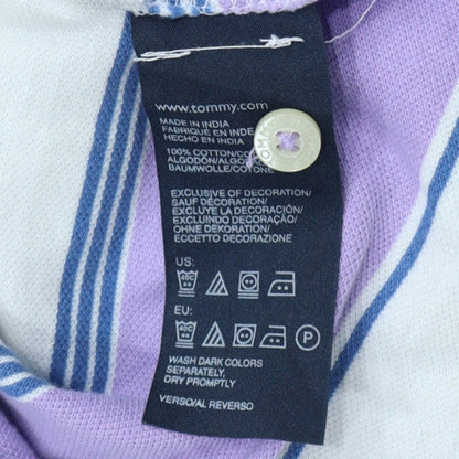 Tommy Hilfiger Men's Purple Striped Cotton Polo Shirt XL