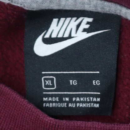 Nike Men's Burgundy Crew Neck Sweatshirt XL Cotton Blend Classic Style