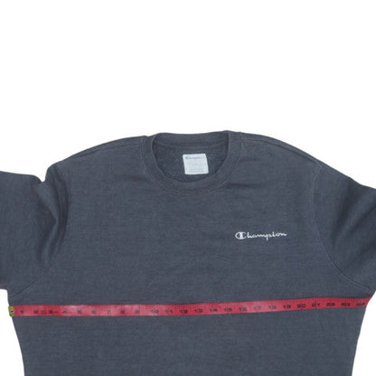 Champion Men's Grey Pullover Sweatshirt L Logo Crew Neck