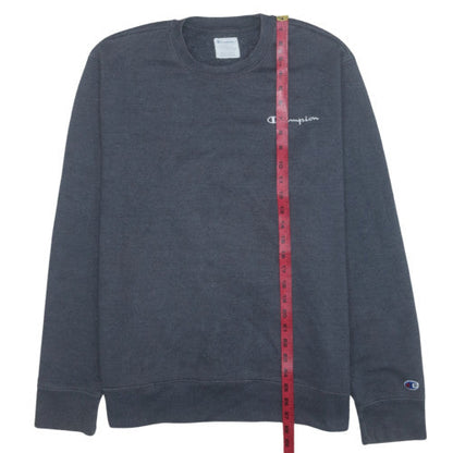 Champion Men's Grey Pullover Sweatshirt L Logo Crew Neck