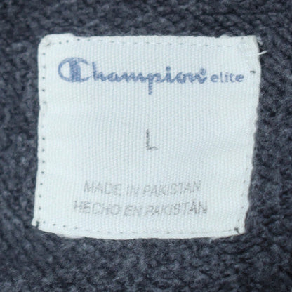 Champion Men's Grey Pullover Sweatshirt L Logo Crew Neck