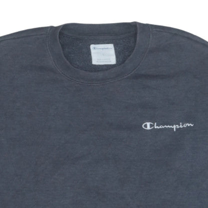 Champion Men's Grey Pullover Sweatshirt L Logo Crew Neck