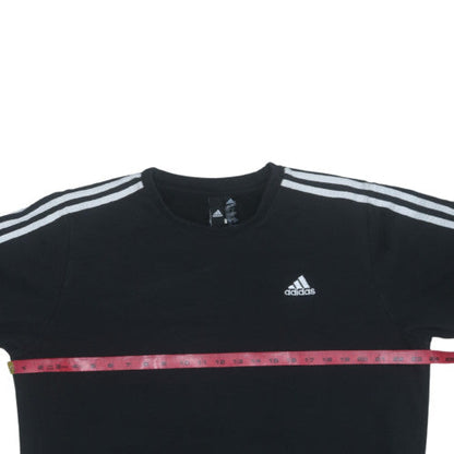 Adidas Men's Black L Pullover Sweatshirt Fleece Crew Neck Regular Fit