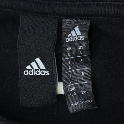 Adidas Men's Black L Pullover Sweatshirt Fleece Crew Neck Regular Fit