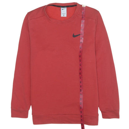 Nike Womens Red Dri-Fit Pullover Sweatshirt Size M Crew Neck