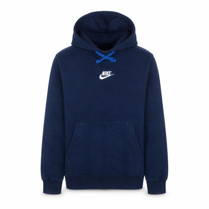 Nike Men's Blue Pullover Hoodie Small Logo Fleece Sweatshirt