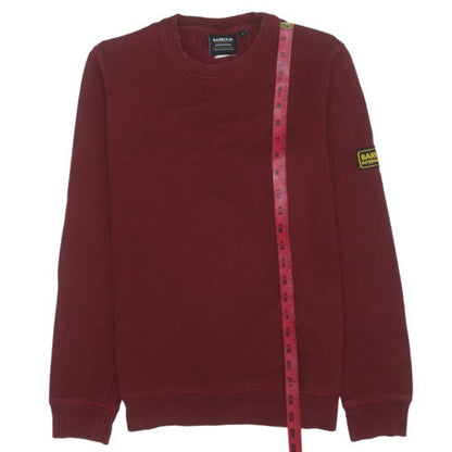 Barbour International Mens Red Crew Neck Pullover Sweatshirt Size S