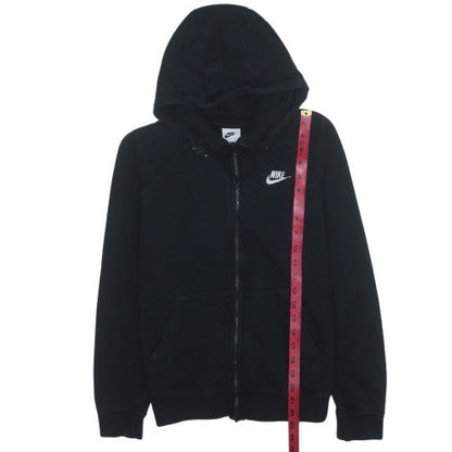 Nike Women Black Full Zip Hoodie Small Hooded Sweatshirt