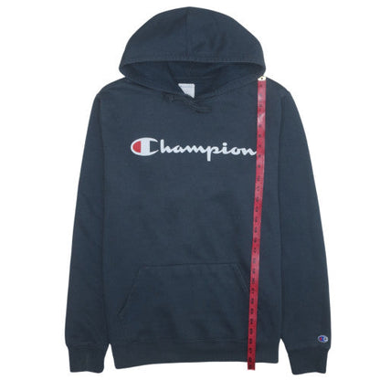 Champion Men's Blue Pullover Hoodie XL Logo Fleece Sweatshirt