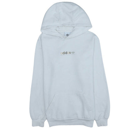 Adidas Womens White XS Pullover Hoodie with Logo Print