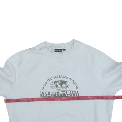Napapijri Men's White Crew Neck Sweatshirt Size M Regular Fit