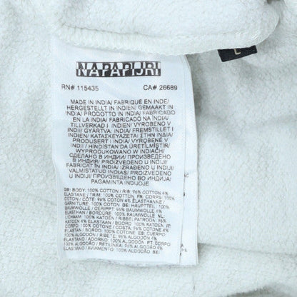 Napapijri Men's White Crew Neck Sweatshirt Size M Regular Fit