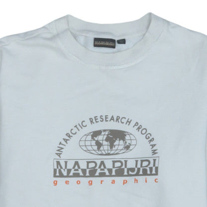 Napapijri Men's White Crew Neck Sweatshirt Size M Regular Fit