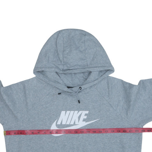 Nike Women’s Grey Pullover Hoodie Large Cotton Logo Casual Sweatshirt