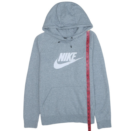 Nike Women’s Grey Pullover Hoodie Large Cotton Logo Casual Sweatshirt