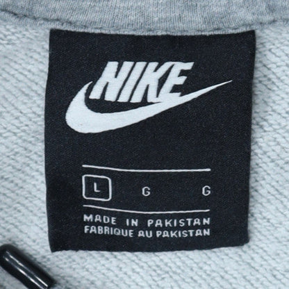Nike Women’s Grey Pullover Hoodie Large Cotton Logo Casual Sweatshirt