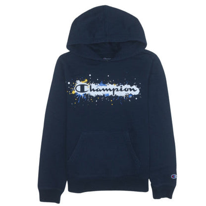 Champion Boys Blue Pullover Hoodie XL Fleece Graphic Logo Sweatshirt