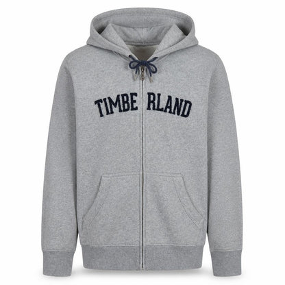 Timberland Men's Grey Full Zip Hoodie S Fleece Cotton Outdoor