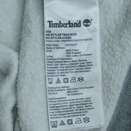 Timberland Men's Grey Full Zip Hoodie S Fleece Cotton Outdoor