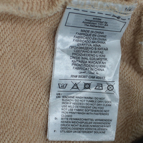 Adidas Womens Beige Pullover Sweatshirt 1X Logo Crew Neck Casual