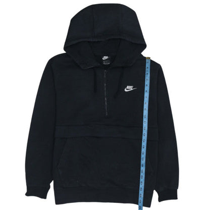 Nike Womens Black 1/2 Zip Hoodie Size L Cotton Blend Pullover