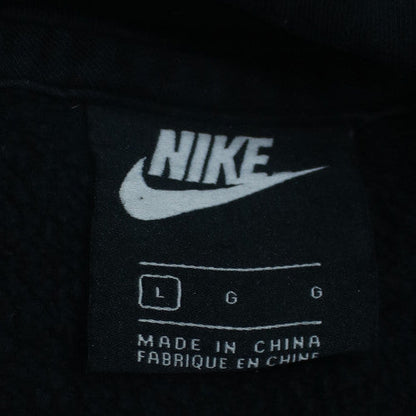 Nike Womens Black 1/2 Zip Hoodie Size L Cotton Blend Pullover