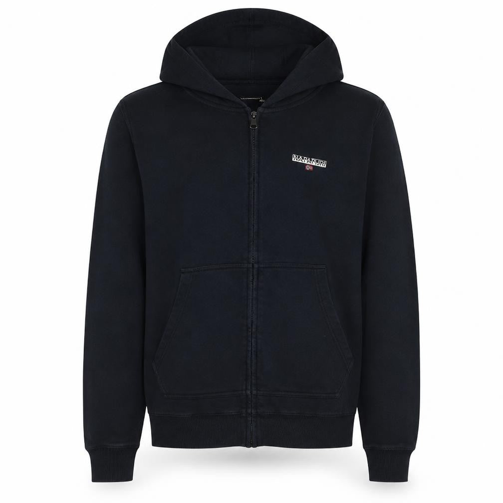 Napapijri Men’s Black Full Zip Hoodie L Outdoor Fleece